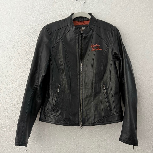 Harley Davidson Women’s Genuine Leather Riding Jacket 2009 Black medium - Picture 1 of 16